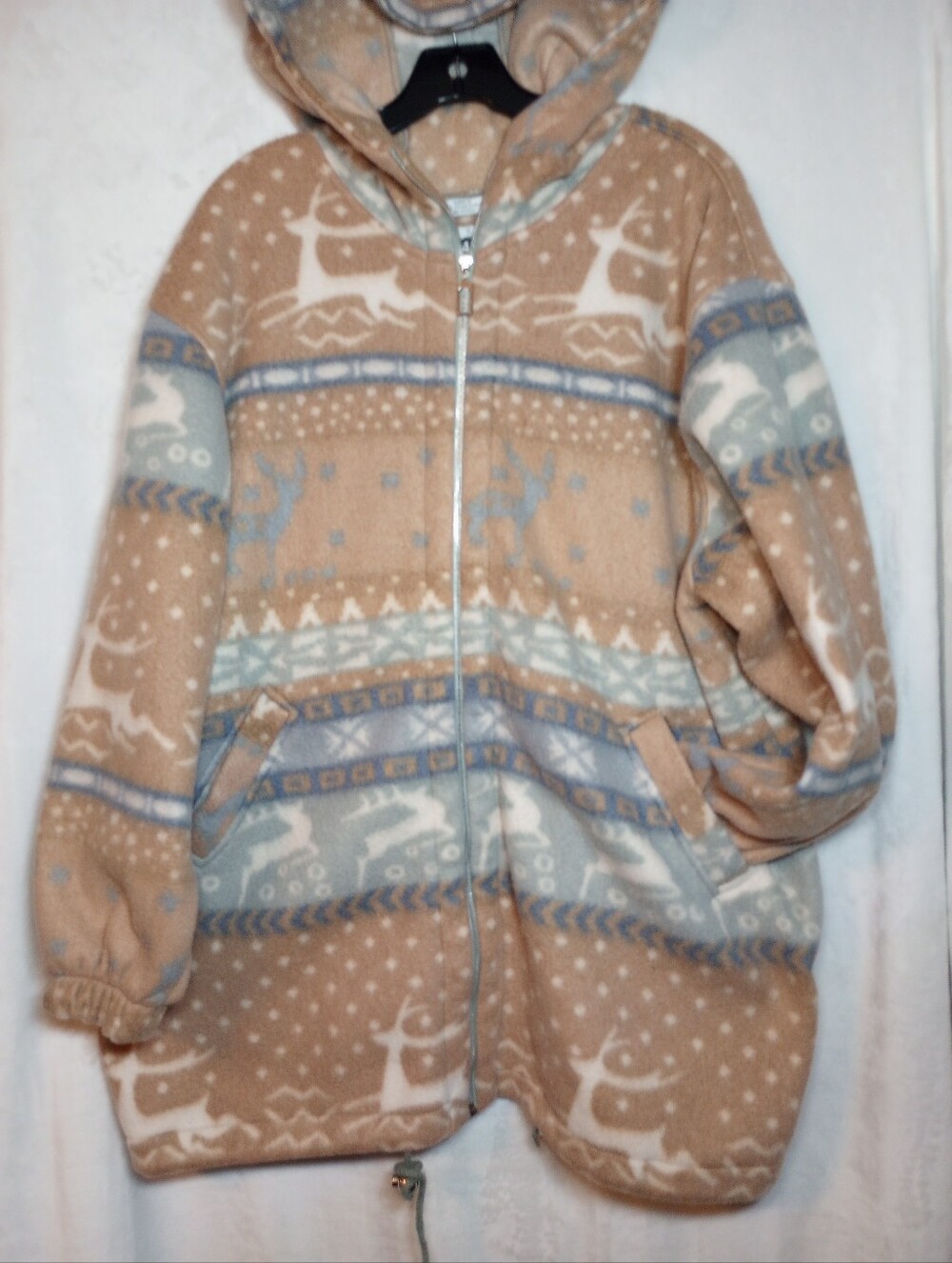 Vintage Southwest Fleece Jacket Deer Cozy Oversized Gorpcore Winter Coat G4000 L